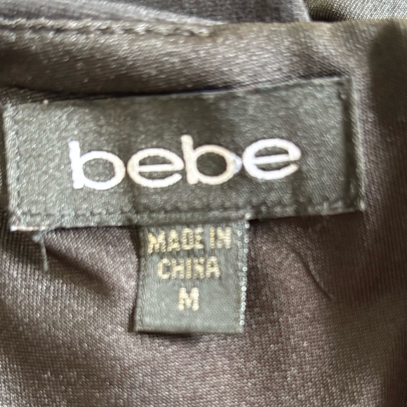 LBD Bebe Black Vintage-Inspired Pin-up Ruffle Waist Pencil Dress M - Picture 7 of 8